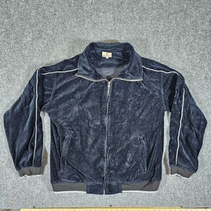 Y2K Sweatsedo Velvet Full Zip Track Jacket Black Unisex‎ Size Large Cozy 90s